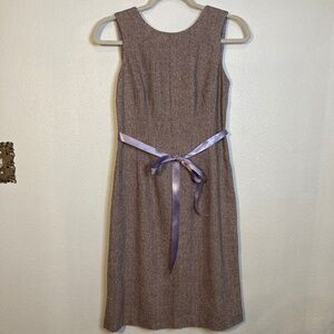shoshanna wool silk herringbone sleeveless made in usa dress